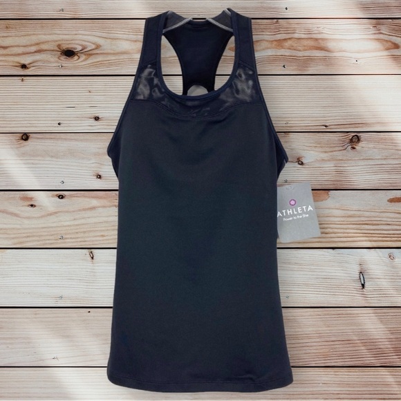 Athleta Spiral Support Tank Top Black Racerback XXS - Picture 2 of 5